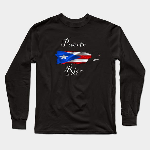 Puerto Rico Shirt Long Sleeve T-Shirt by Mr.Guru 305 